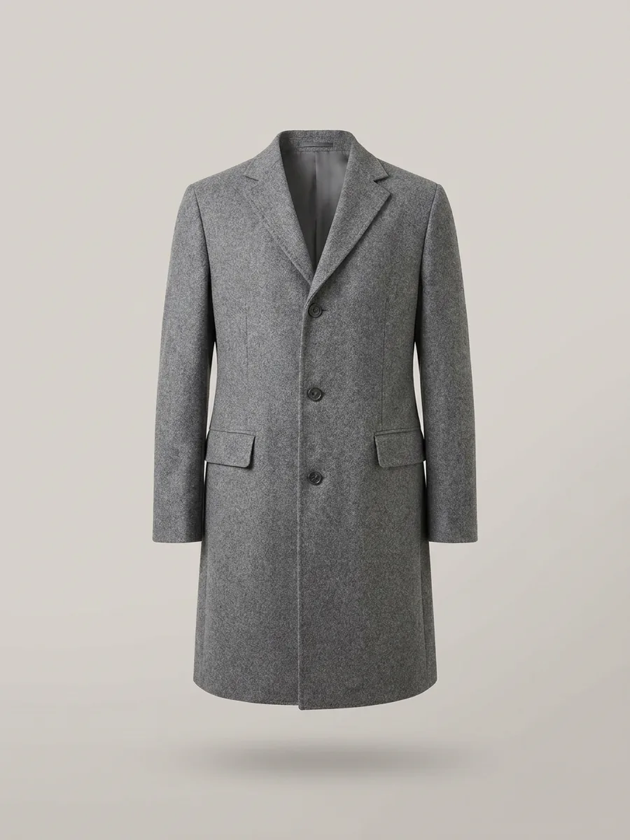 Manteau Laine Gris Chiné